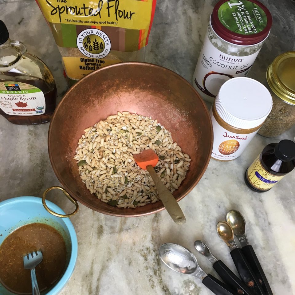 Dry and wet ingredients ready to be combined!