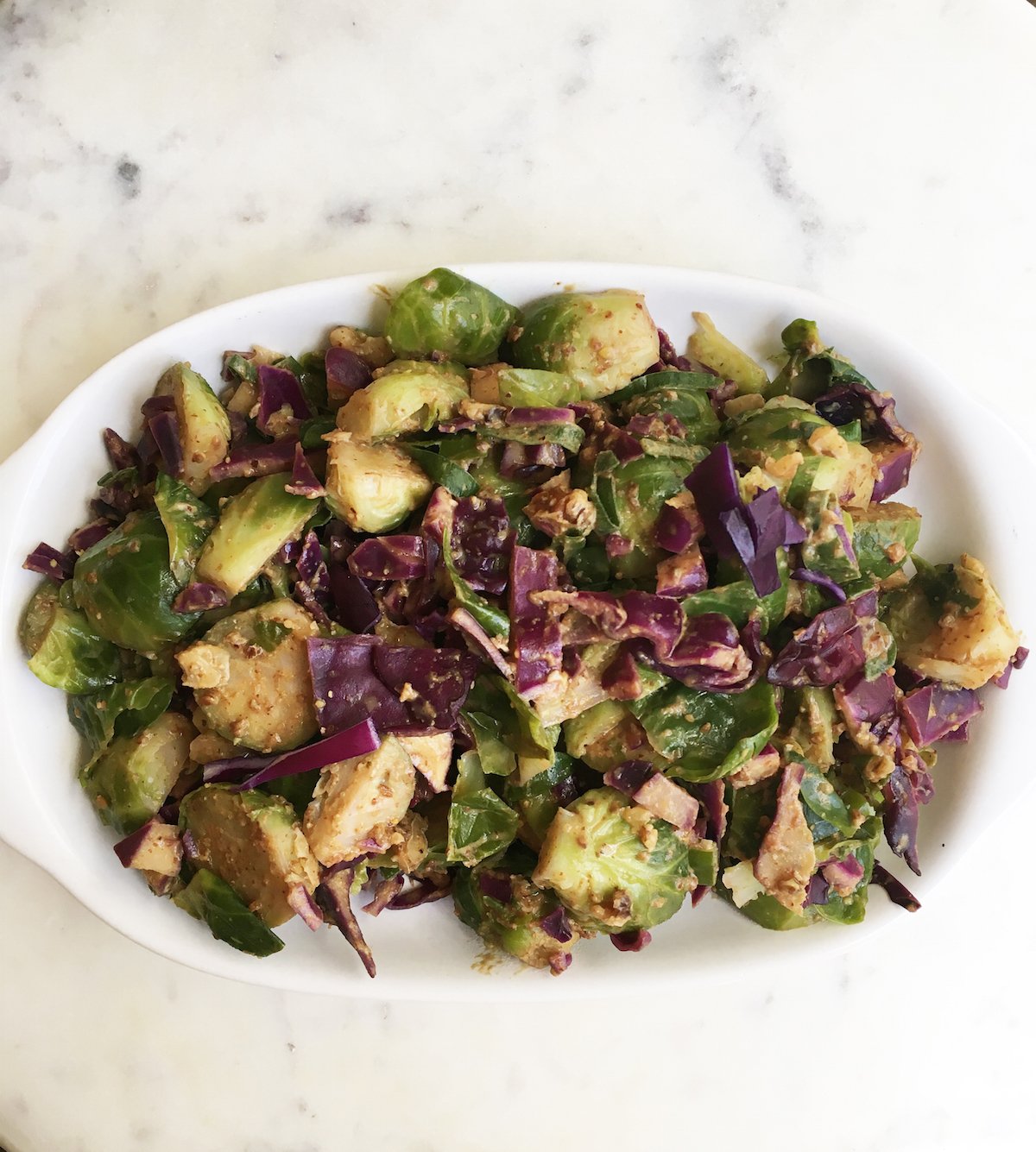 Cooked Brussel Sprout Slaw