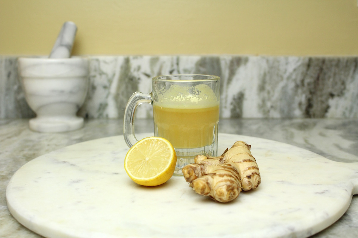 Liquid gold! This vitality ginger shot will help immunity, digestion, and will be energizing. 